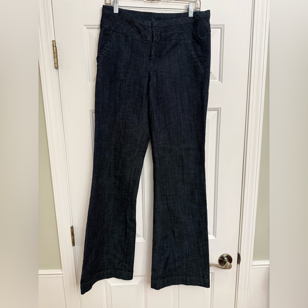 Maurices Dark Blue Flare Trouser Jeans 7/8 extra long